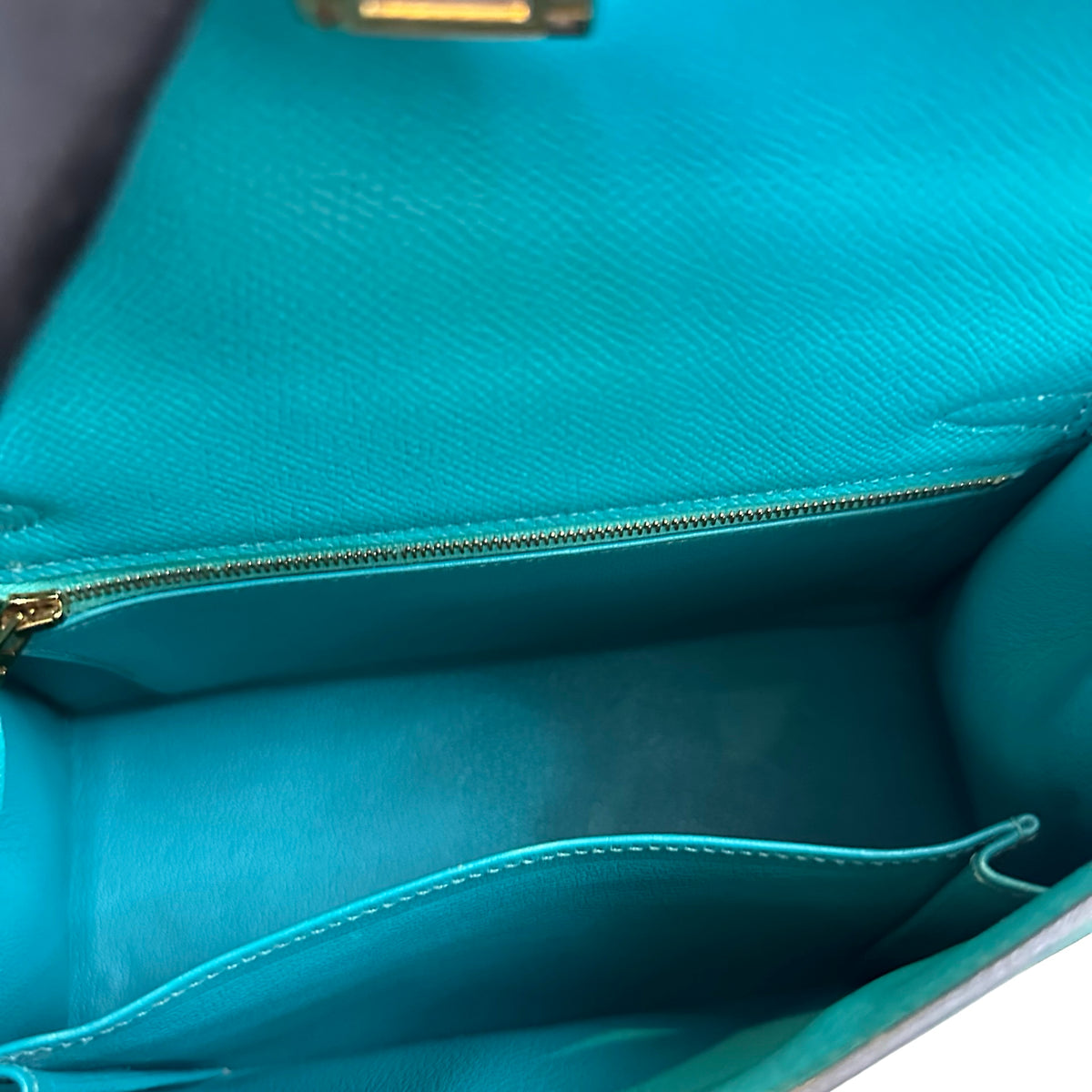 Used HERMES Epsom Kelly 25 Handbag Green GHW
