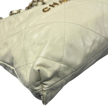 Used CHANEL Shoulder Bag Navy Beige GHW