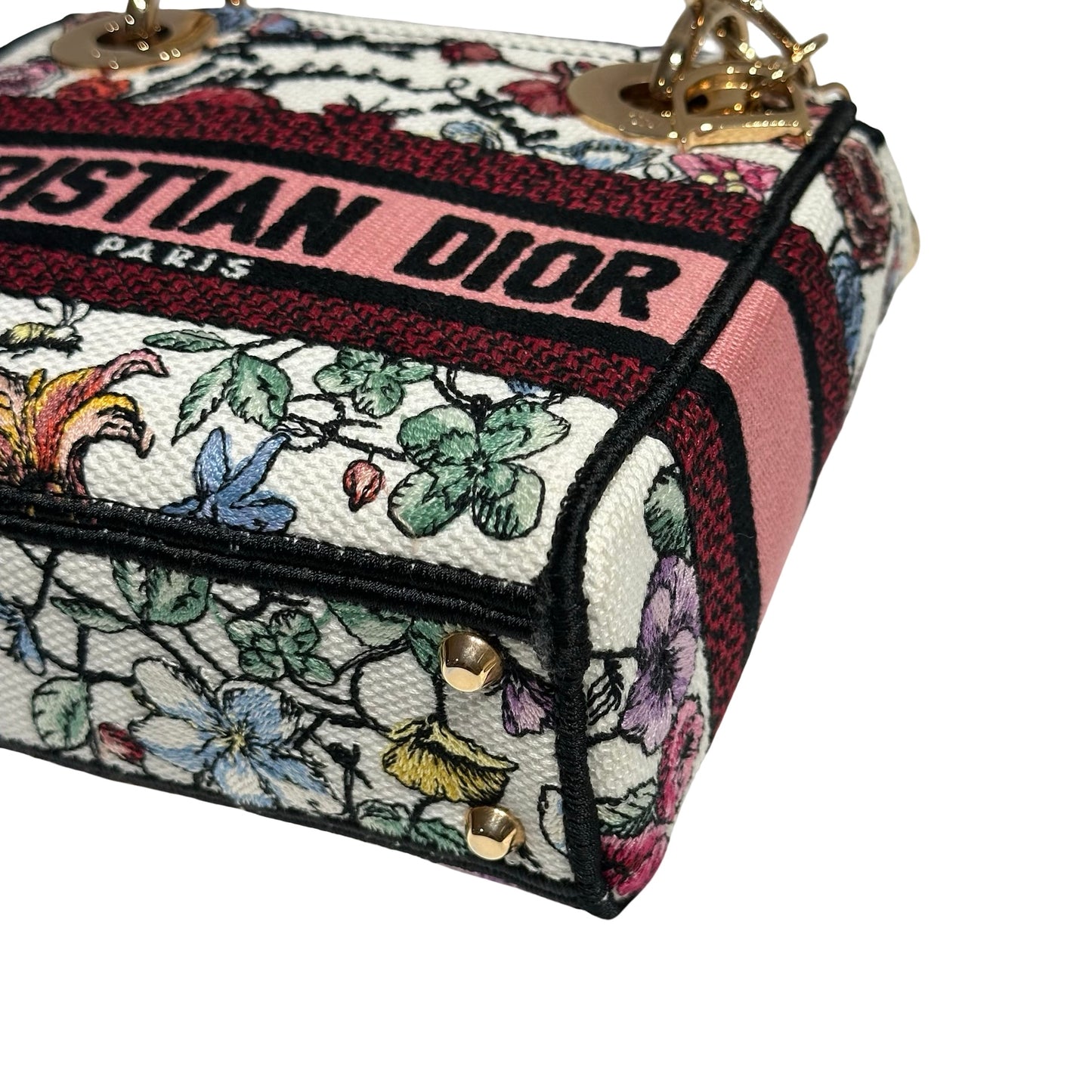 DIOR MINI LADY D-LITE CANVAS MULTICOLOR FLORILEGIO EMBROIDERY GHW [3000163]