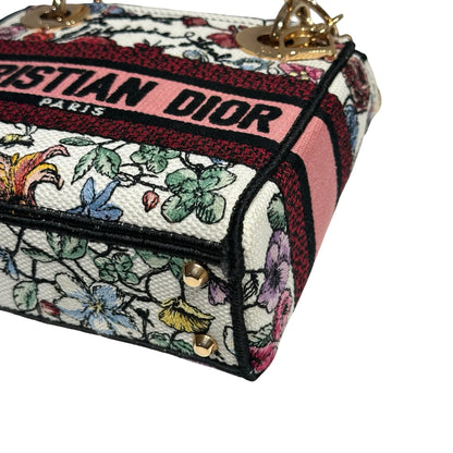DIOR MINI LADY D-LITE CANVAS MULTICOLOR FLORILEGIO EMBROIDERY GHW [3000163]