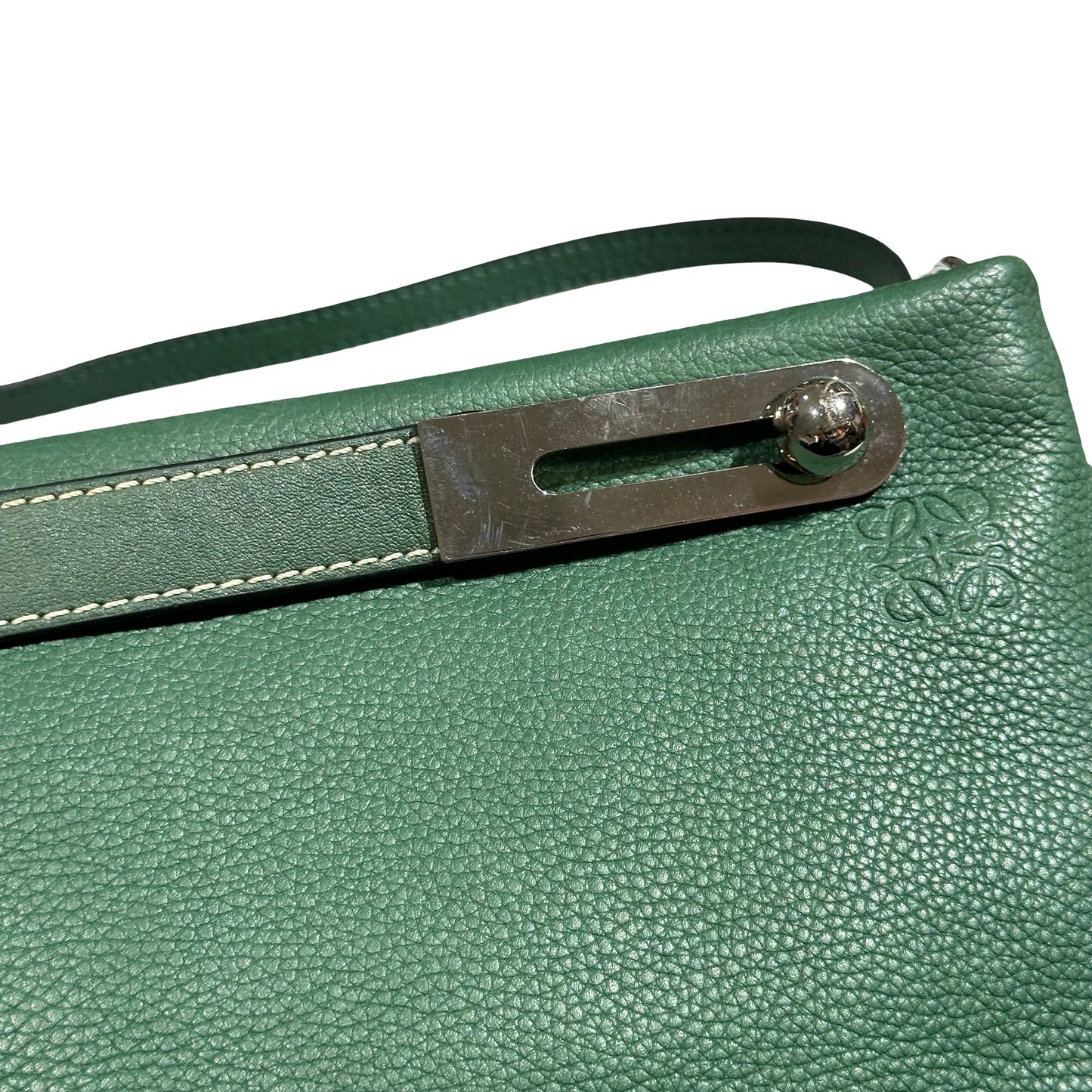 Used LOEWE Cross Body Bag GREEN PHW