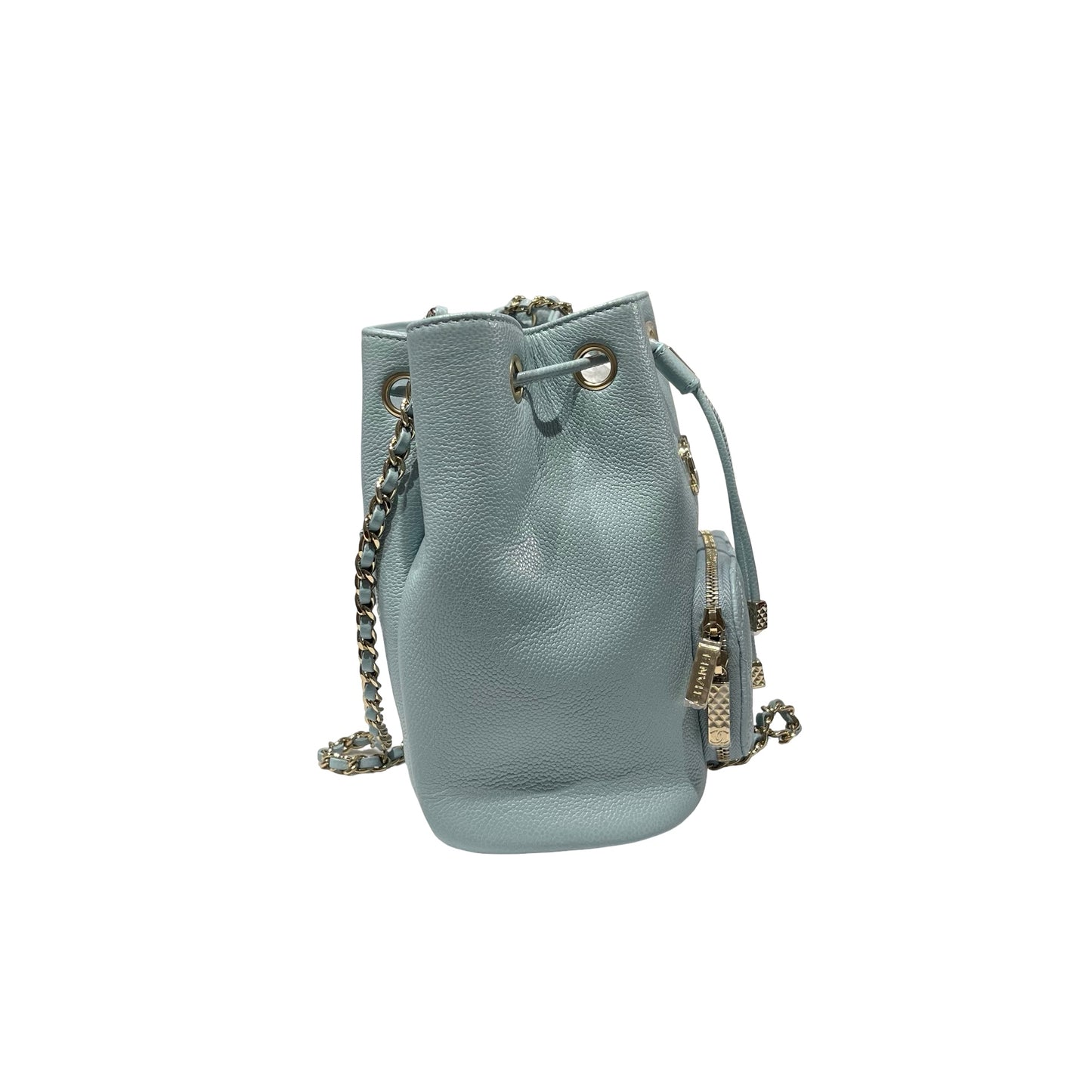 Used CHANEL Cross Body Bag Blue GHW