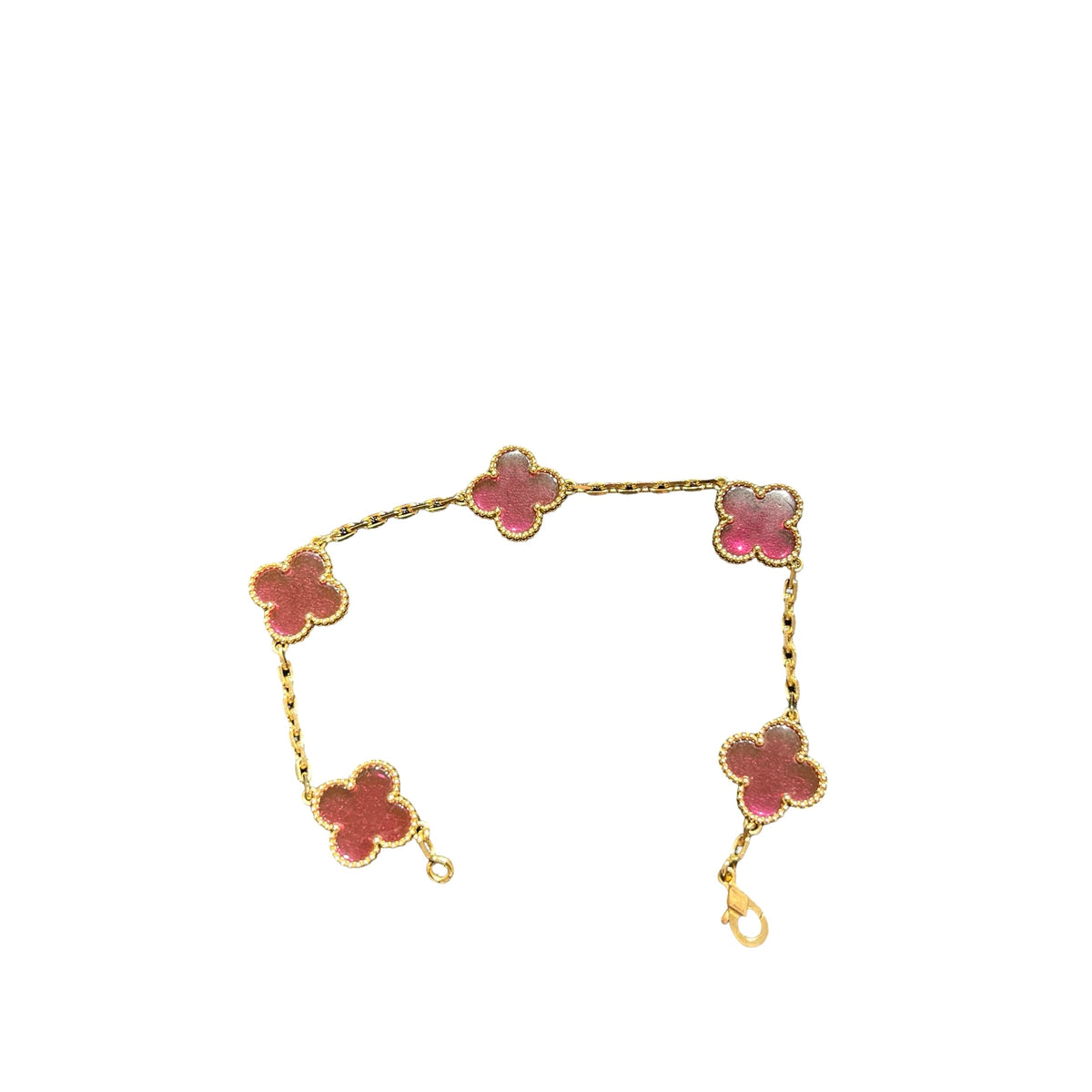 Brand New VAN CLEEF & ARPELS Carnelian 18K Rose Gold Vintage Alhambra BRACELET Red Gold