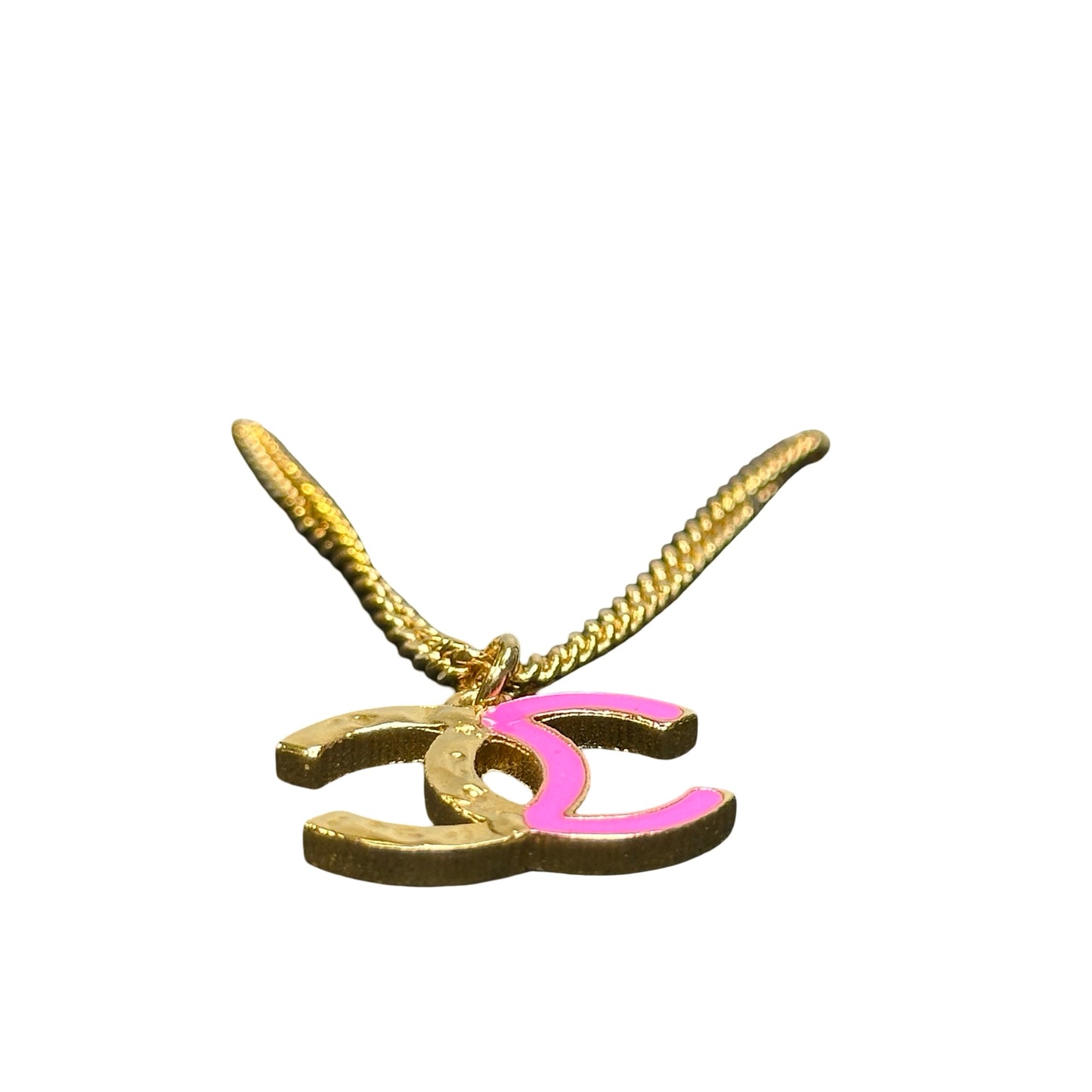 Brand New CHANEL CC Necklace Necklace Gold Pink