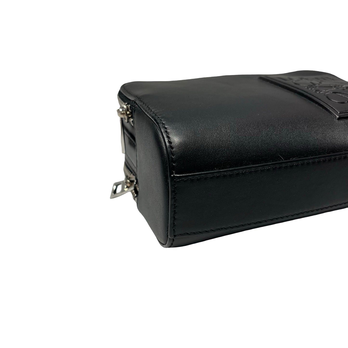 Used LOEWE Calfskin Leather Mini Camera Cross Body Bag Black PHW