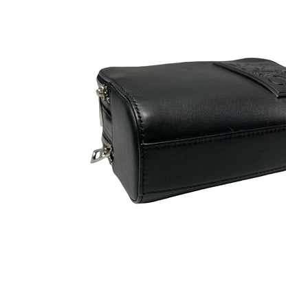 Used LOEWE Calfskin Leather Mini Camera Cross Body Bag Black PHW