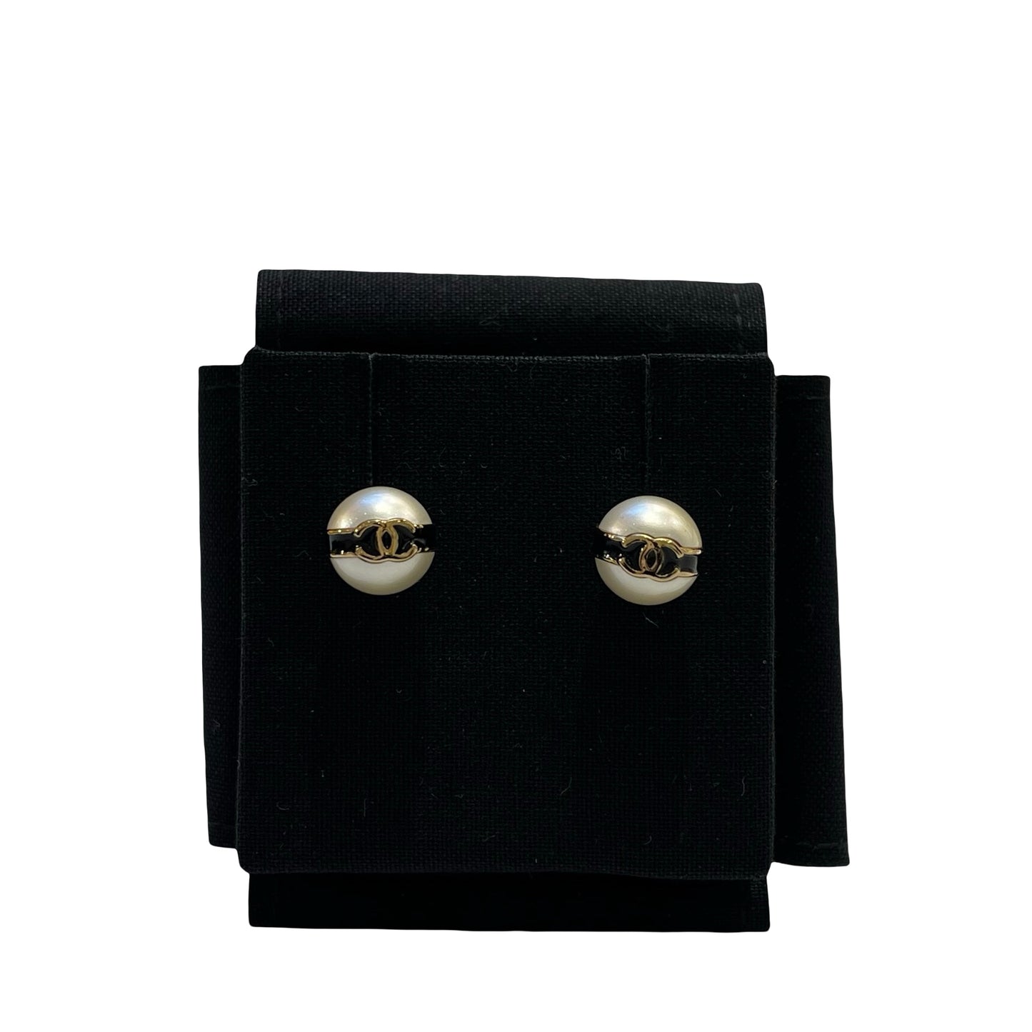 Used CHANEL Pearl Earrings Earrings GHW