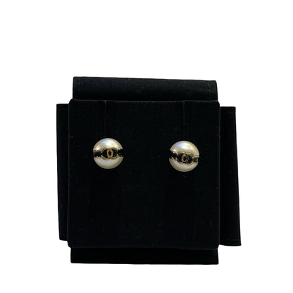 Used CHANEL Pearl Earrings Earrings GHW