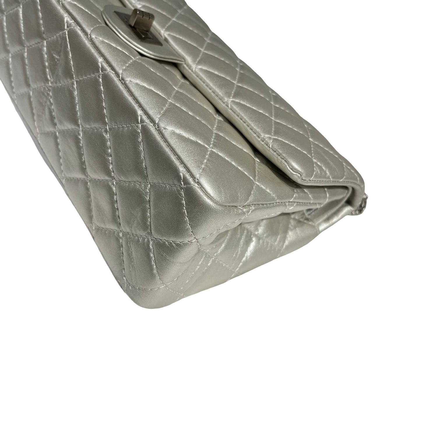 CHANEL SILVER PHW 2.55 27CM LAMBSKIN [3001051]