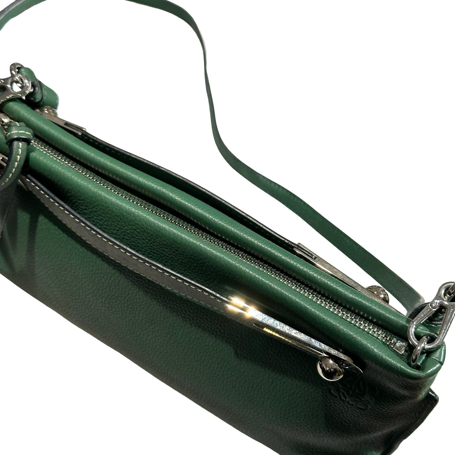 Used LOEWE Cross Body Bag GREEN PHW