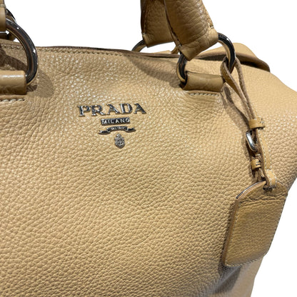 Used PRADA Tote Bag PHW Beige Blue