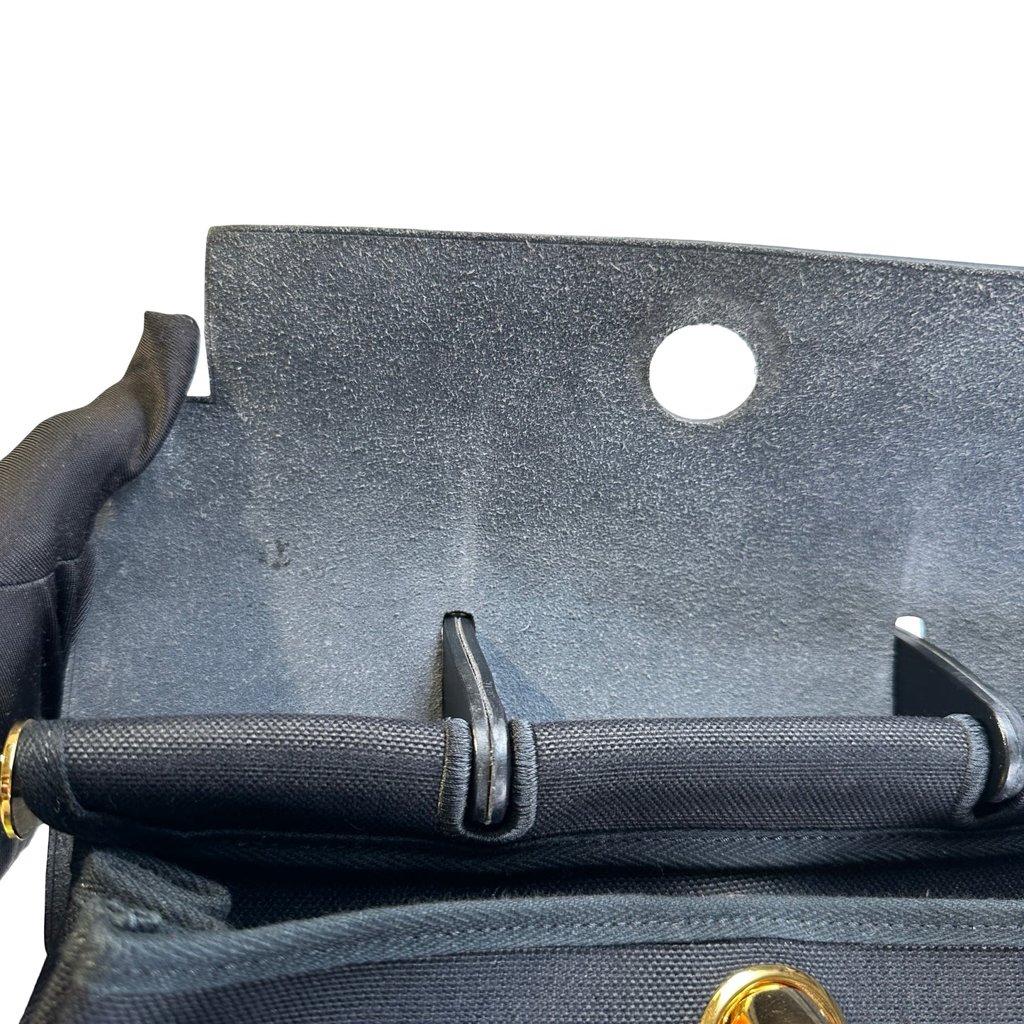 Used HERMES Canvas Leather Herbag A Dos Zip Retourne Backpack Black
