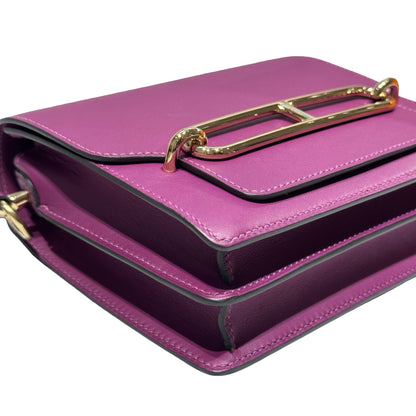 Used HERMÈS MINI ROULIS Cross Body Bag Purple GHW