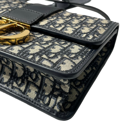 Used DIOR Canvas MONTAIGNE 30 Cross Body Bag Navy Blue
