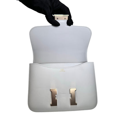 Used HERMES MINI CONSTANCE Shoulder Bag WHITE GHW