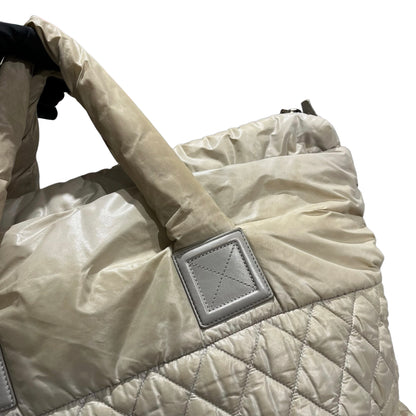 Used CHANEL Quilted Nylon Coco Cocoon Tote Bag Beige