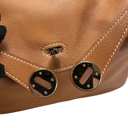 Used HERMES Leather Solid color Lindy 26 Handbag Gold PHW