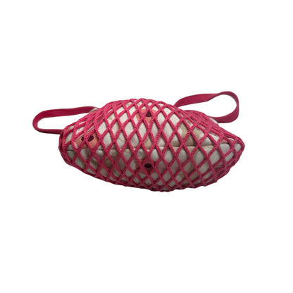 Used LONGCHAMP Netting Le Pliage Filet Cross body bag Pink Brown