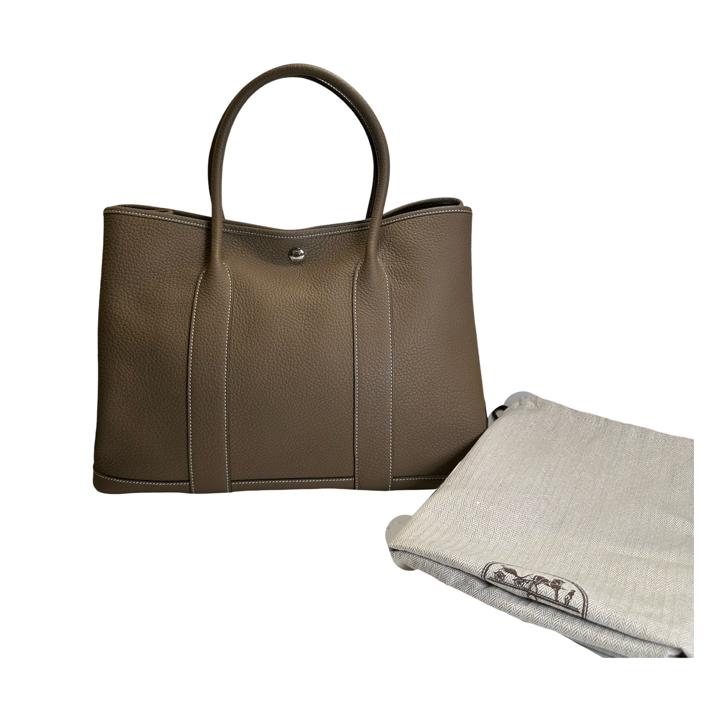 Used HERMES Negonda Garden Party Tote Bag Etoupe