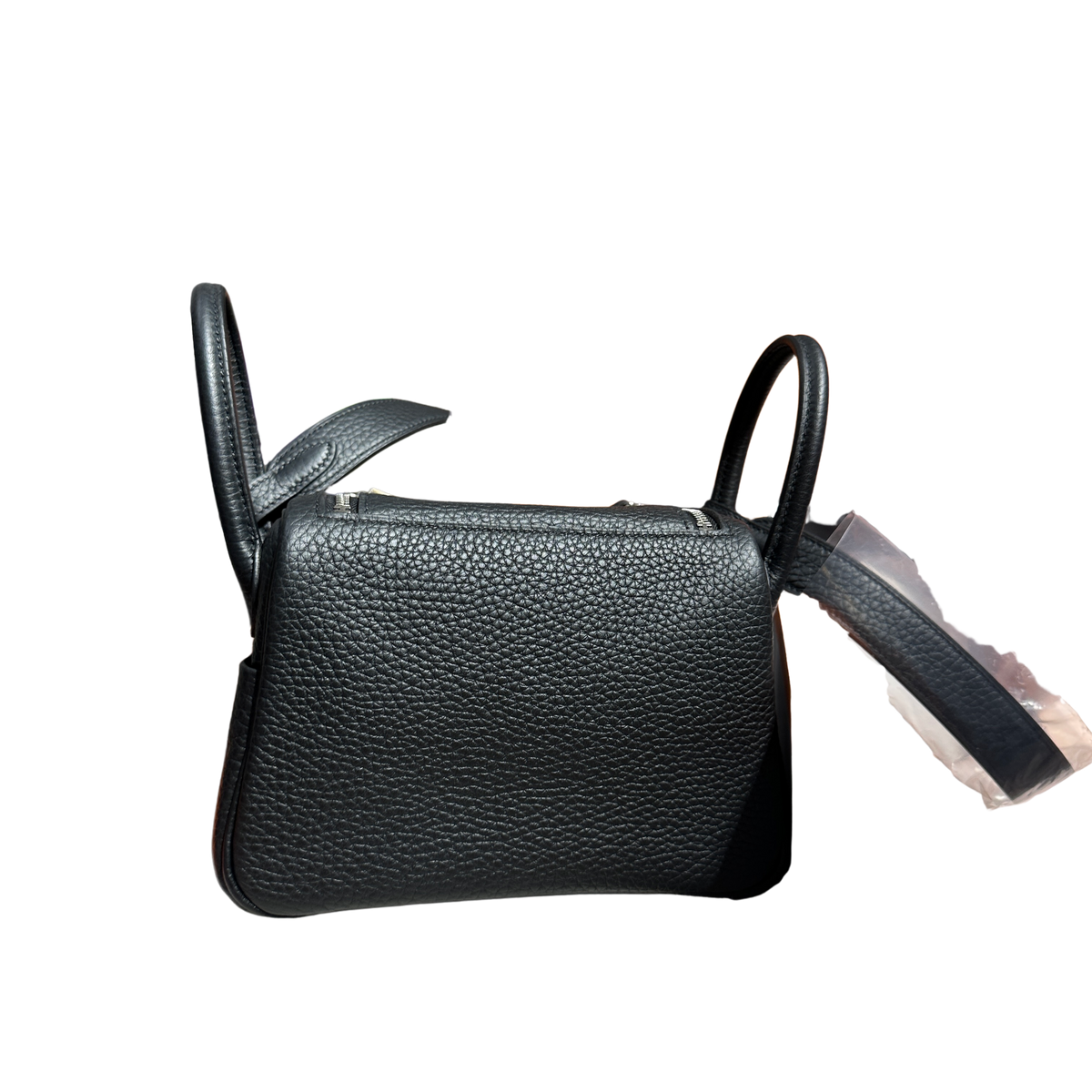 Brand New HERMES Taurillon Clemence Lindy Mini II Handbag Noir Black
