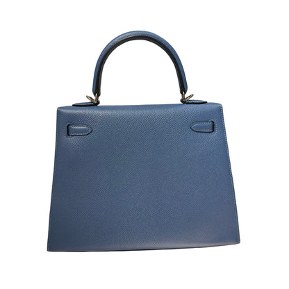 Used HERMÈS Kelly 25 Handbag Blue PHW