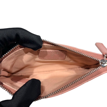 Unused CHANEL Lambskin Leather Pouch Pink PHW