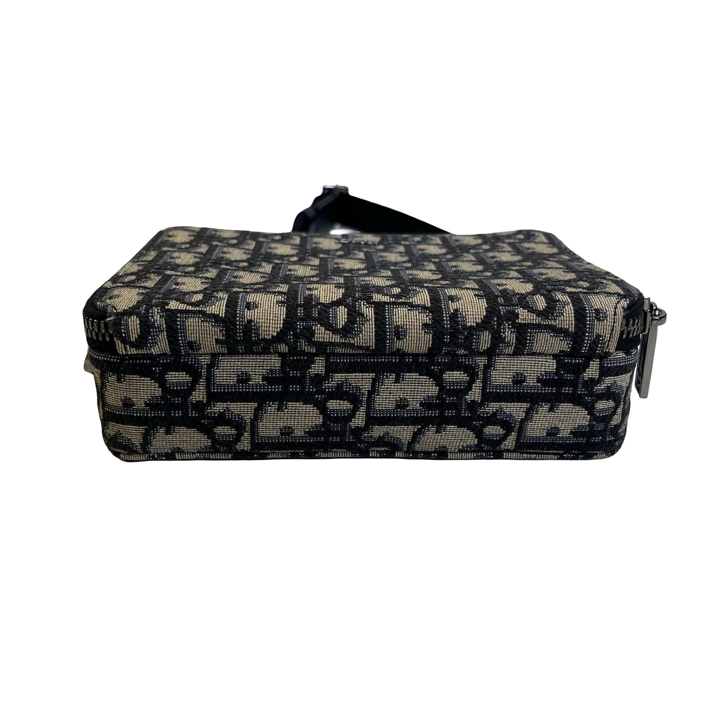 Used DIOR Oblique Jacquard Oblique Roller Messenger Bag Camera Bag Navy Blue Beige