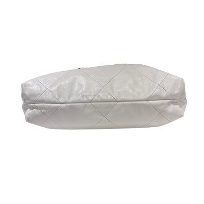 CHANEL 22 SMALL WHITE GHW CALFSKIN [3000291]