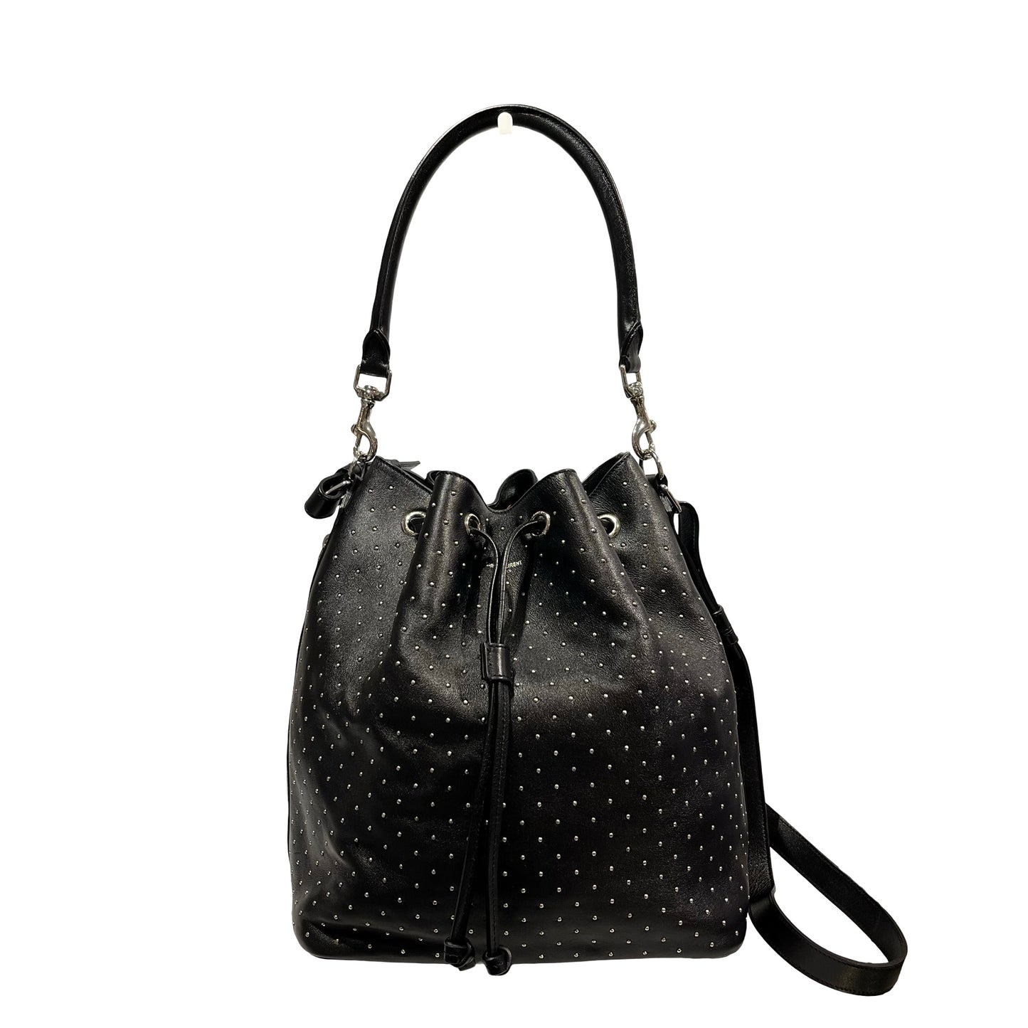 Used SAINT LAURENT Studded Emmanuelle Bucket Bucket Bag Black PHW