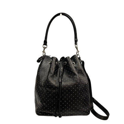 Used SAINT LAURENT Studded Emmanuelle Bucket Bucket Bag Black PHW