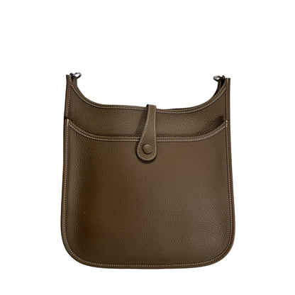 Brand New HERMES Clemence Evelyne 29 Shoulder Bag Etoupe PHW