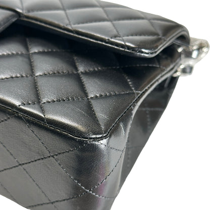 Used CHANEL Quilted Classic Flap Chain Shoulder Bag Black Silver