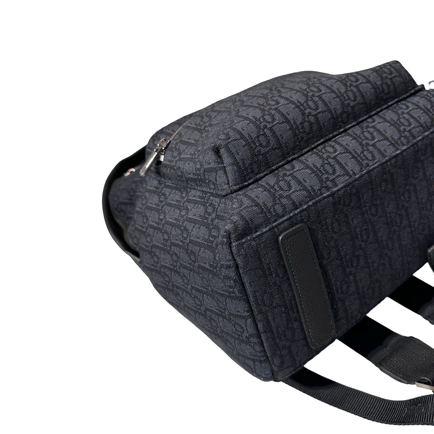 Used Dior Technical fabrics Cotton Calfskin Leather Backpack Navy Blue PHW