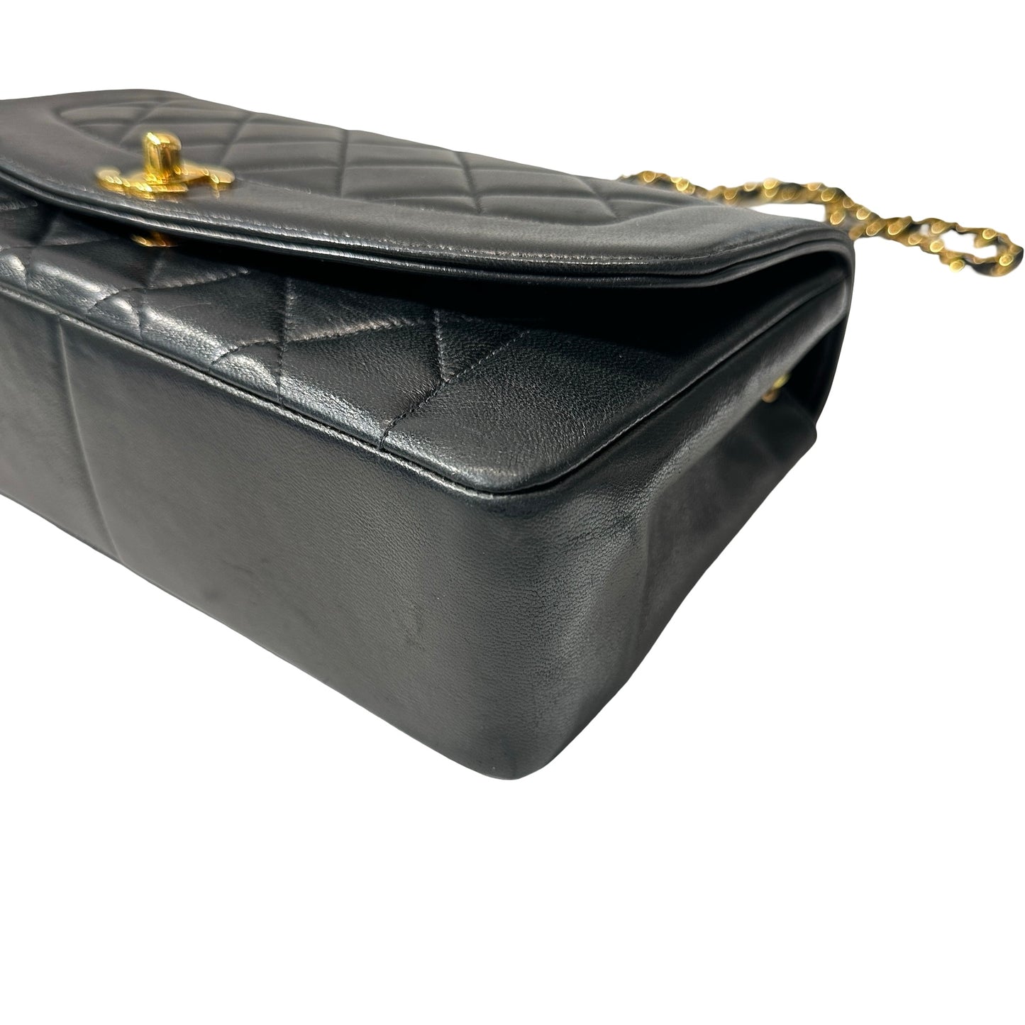 Used CHANEL DIANA Shoulder Bag Black GHW