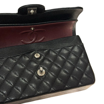 Used CHANEL Calfskin Leather CF 23 Shoulder Bag Black PHW