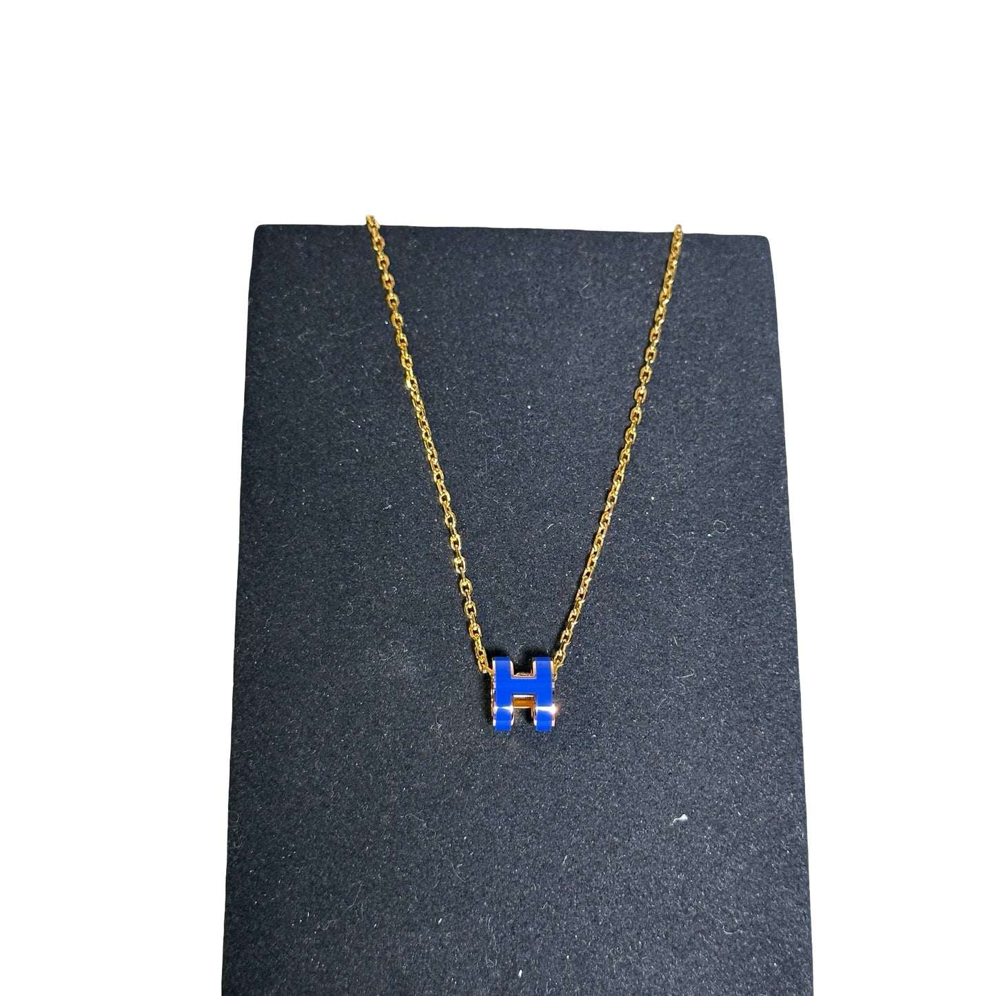 Used Hermès Gold Plating Mini Pop H Necklace Blue