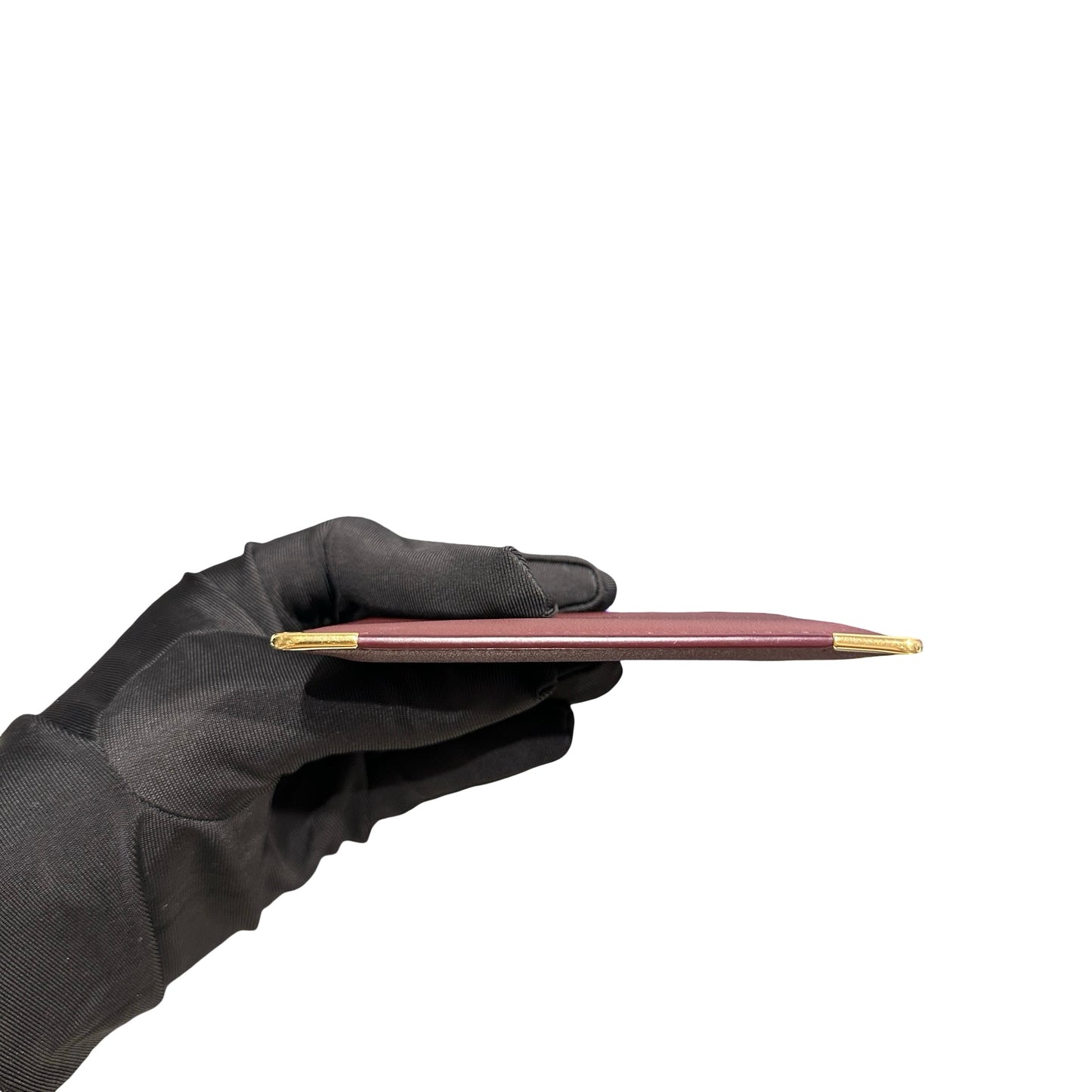 CARTIER Leather Must de Cartier Double Card case Burgundy