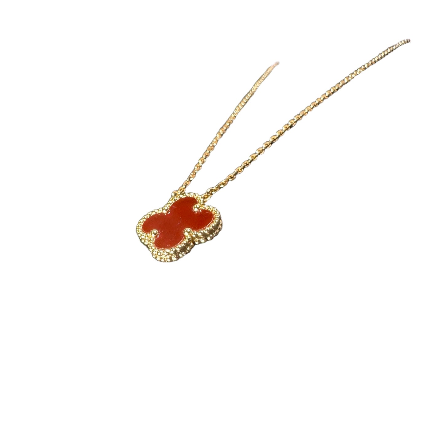 Used VAN CLEEF & ARPELS 18K Gold Alhambra Necklace Necklace Red GHW