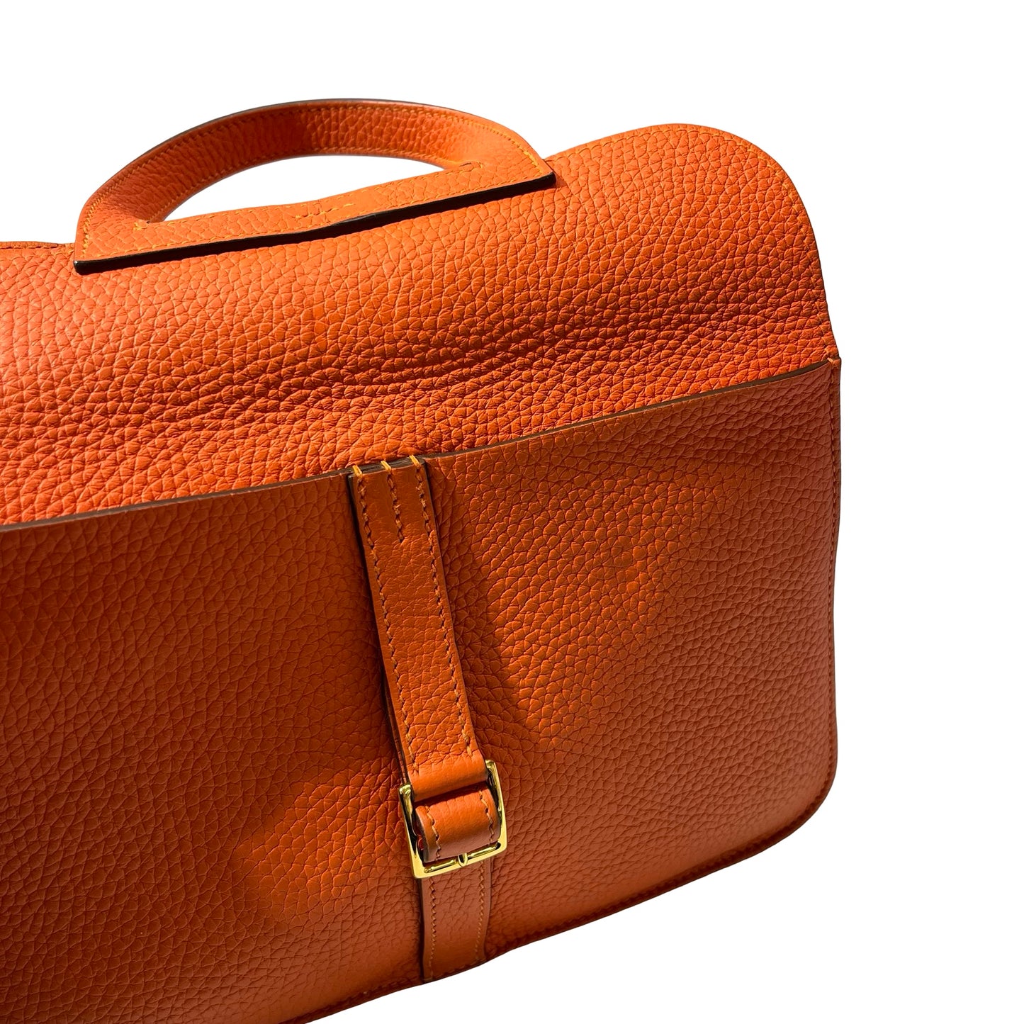 Used HERMÈS Halzan Shoulder Bag Orange (93)