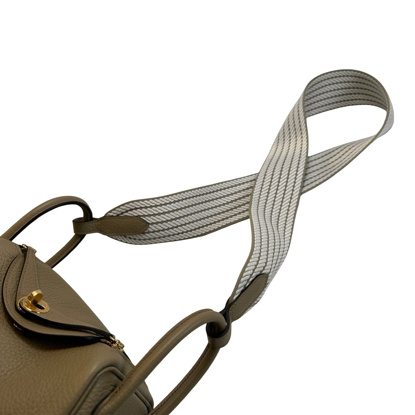 Brand New HERMES TC Mini Lindy Handbag Beige Maria GHW