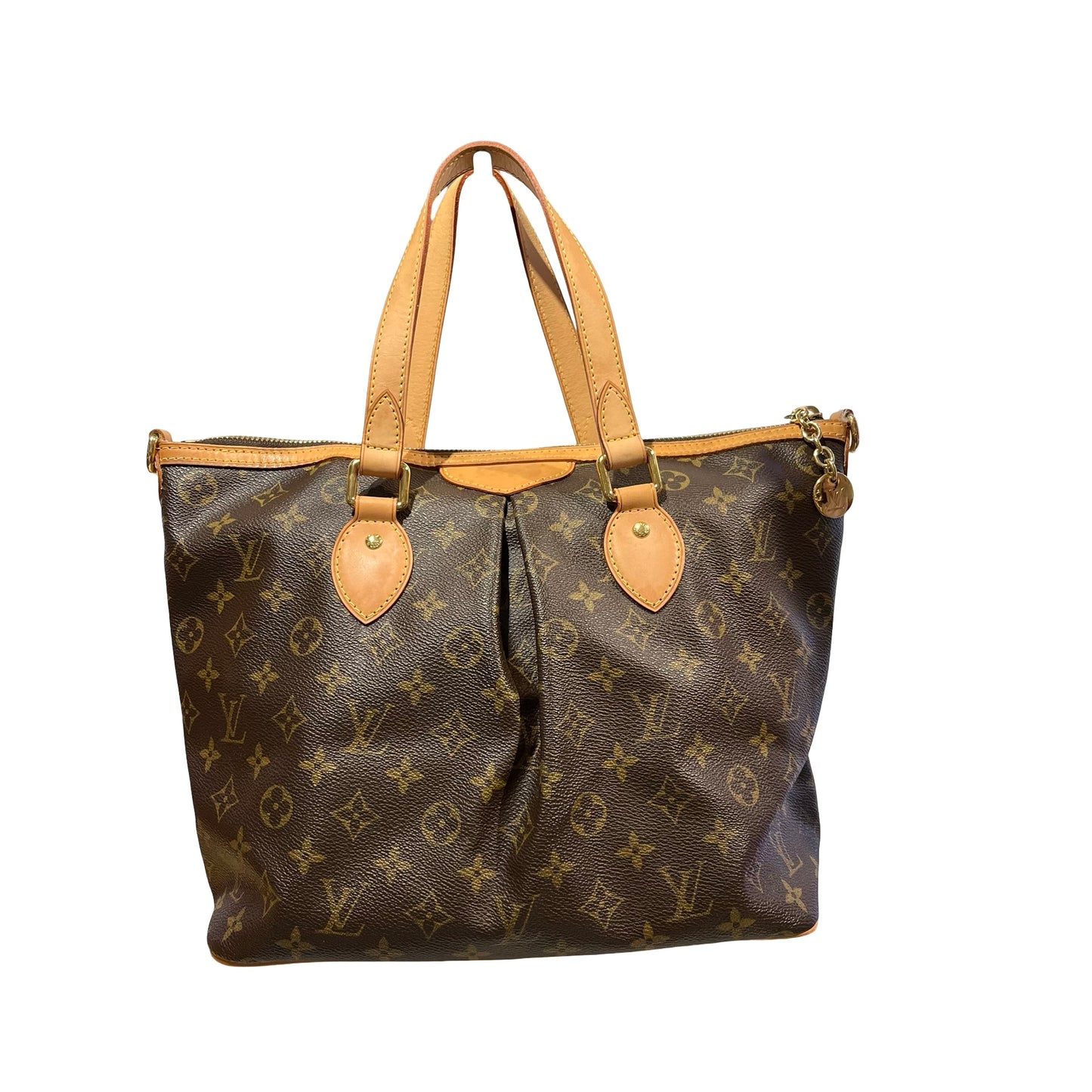 Used LOUIS VUITTON CANVAS PALERIMO Shoulder Bag BROWN GHW