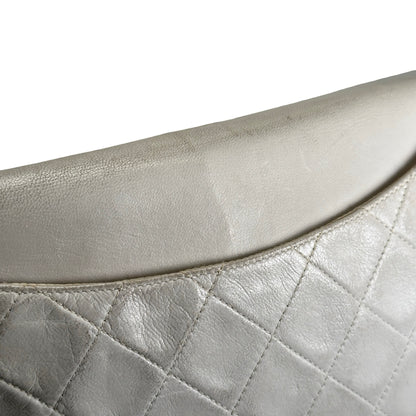 Used CHANEL Quilted Leather Quilted Flap Bag Handbags White GHW