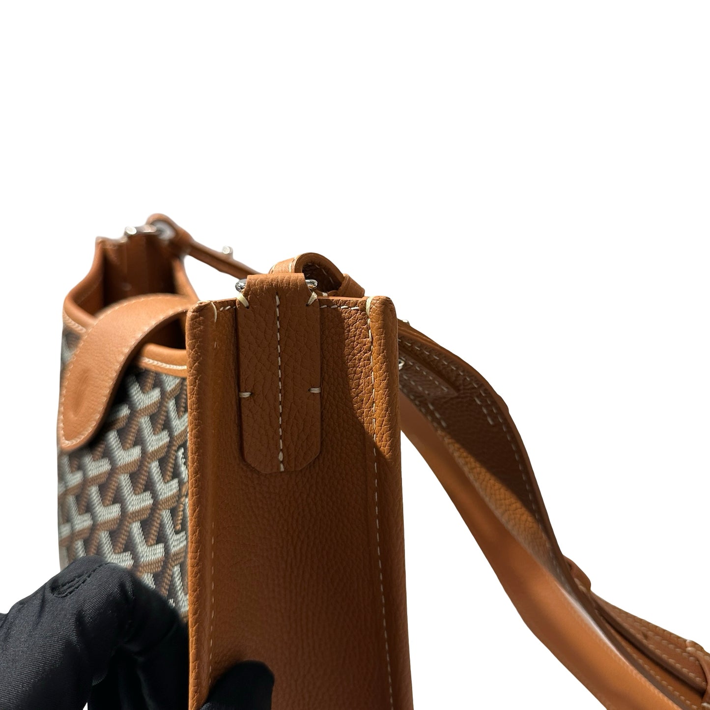 New Goyard Musette Shoulder Bag Black Brown PHW