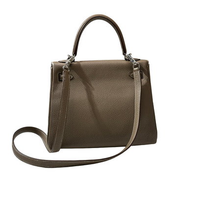 Used HERMÈS Kelly 25 Two Way Shoulder Bag Etoupe (18) PHW