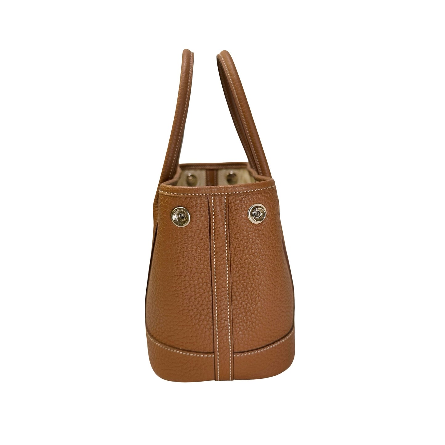 Used HERMES Leather Garden Party Tote Bag Brown