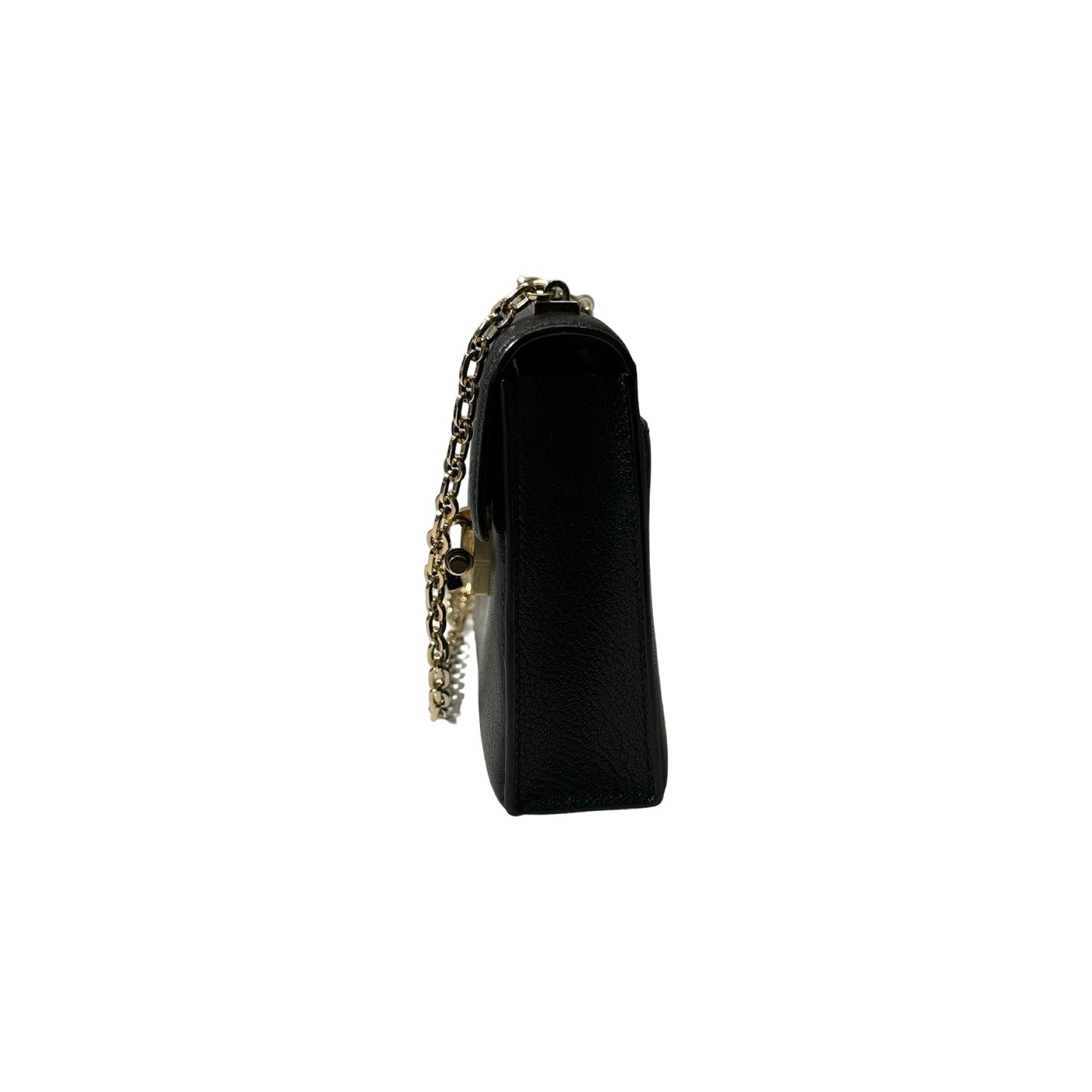 Used HERMÈS Chevre Goatskin MINI VERROU Shoulder Bag Black GHW