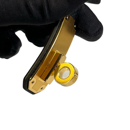 Brand New HERMES Leather Kelly Belt Black Gold