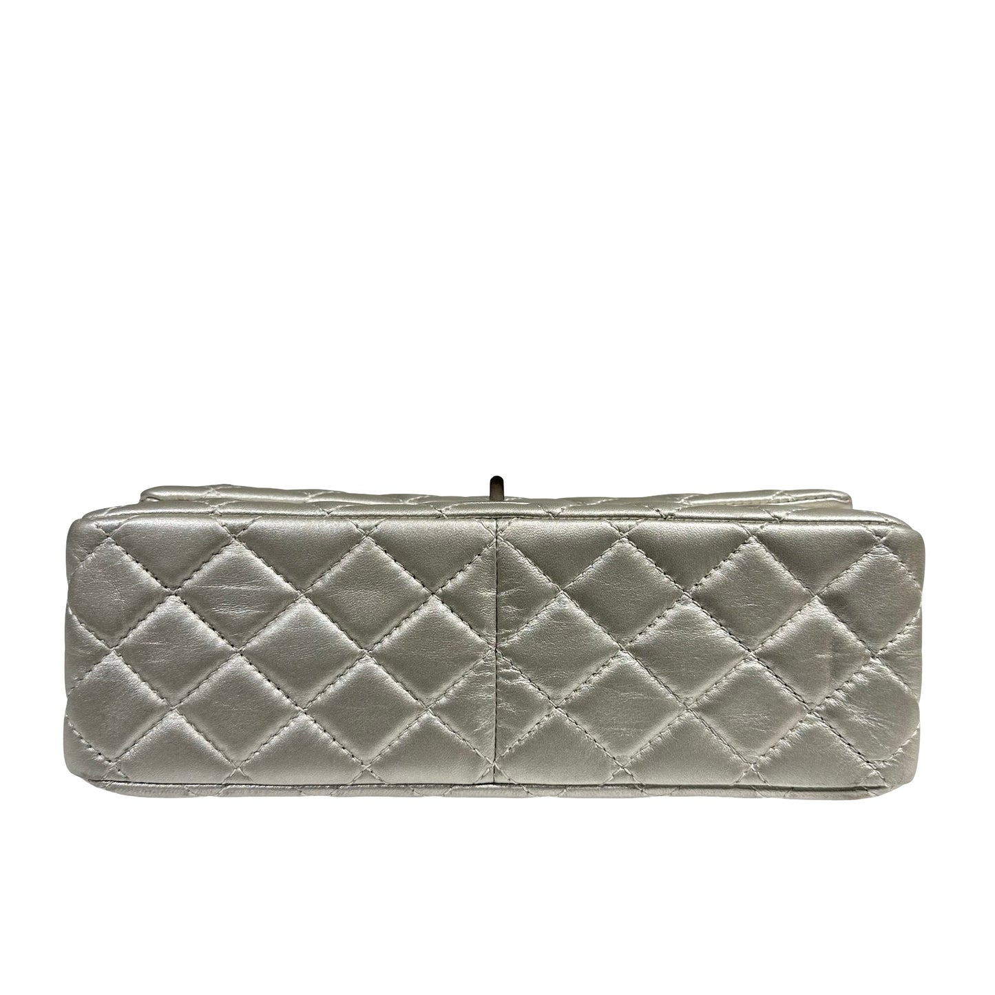 CHANEL SILVER PHW 2.55 DOUBLE FLAP BAG MEDIUM [3000275]