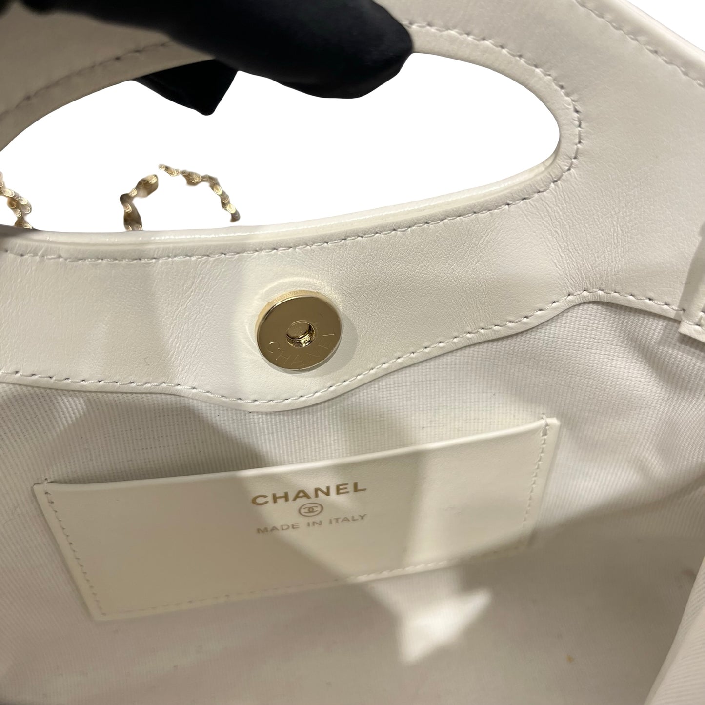 Used CHANEL 31 Nano Shoulder Bag White GHW