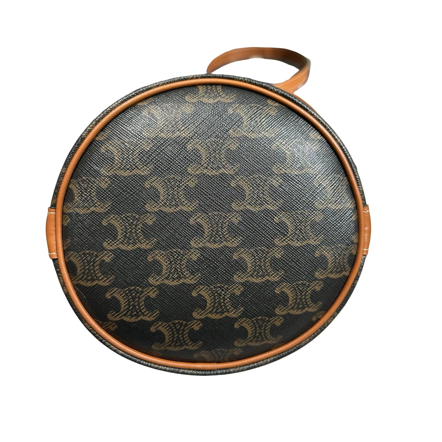 Used CÉLINE Canvas Bucket Cross Body Bag Brown GHW